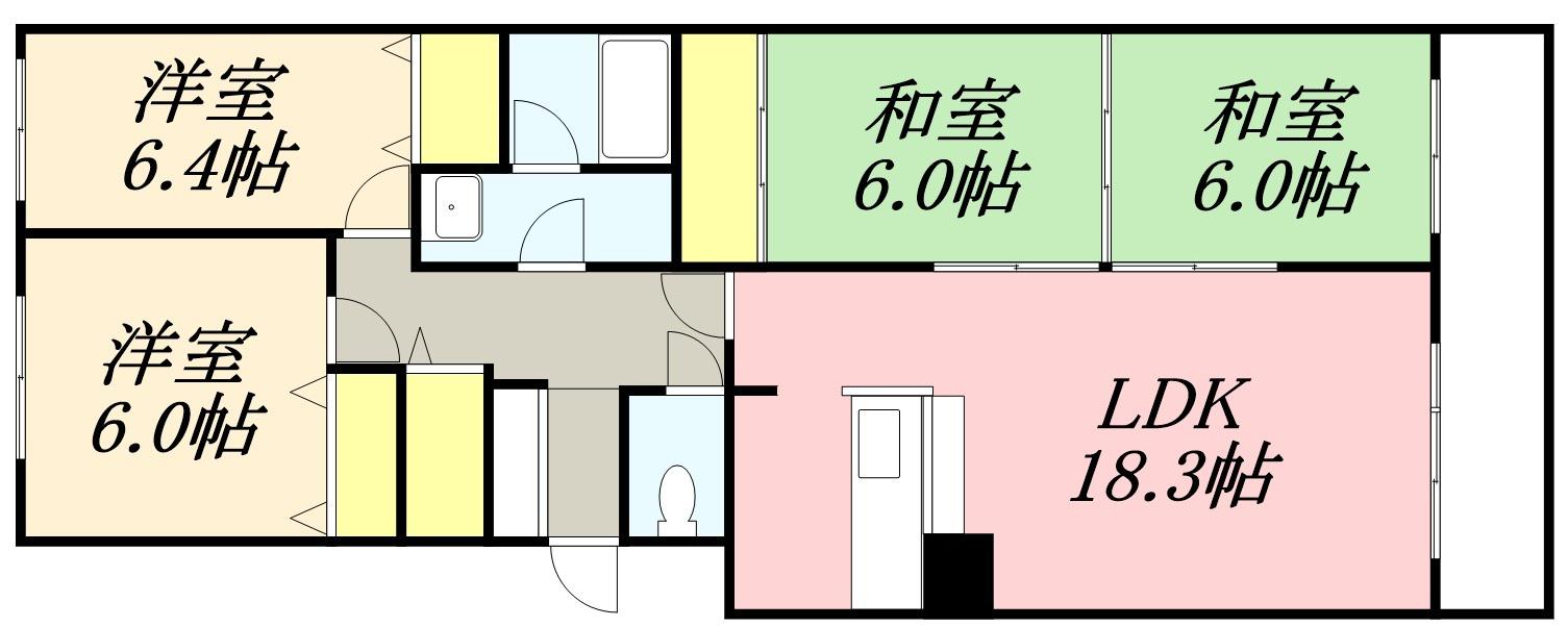 サーム桜3丁目(4LDK/1階)の間取り写真