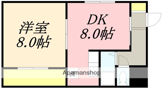 和広ハイツ(1DK/2階)の間取り写真