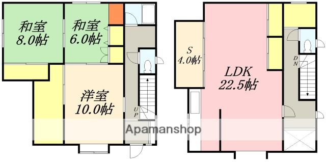 函館本線 南小樽駅 徒歩20分 3階建 築39年(3LDK)の間取り写真