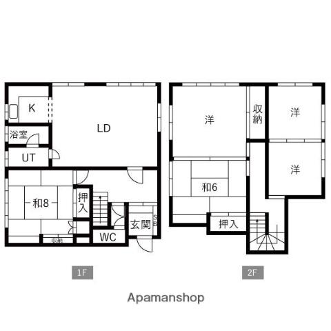 北海道小樽市 2階建 築47年(5LDK)の間取り写真
