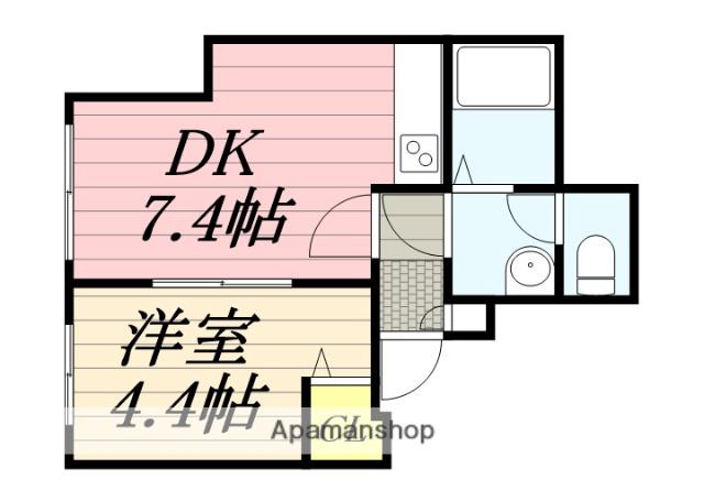 S-STAGE小樽(1DK/2階)の間取り写真