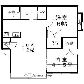 グランドヒル小樽(2LDK/1階)の間取り写真
