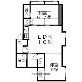 キャナル入船(2LDK/2階)の間取り写真