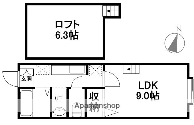エスタテラ小樽(1DK/1階)の間取り写真