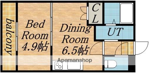 シティアドレ水車町(1DK/1階)の間取り写真