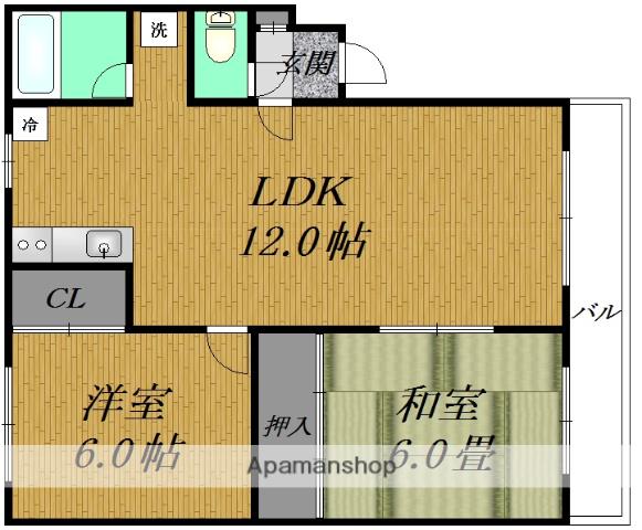 サンライズマンションⅠ(2LDK/3階)の間取り写真