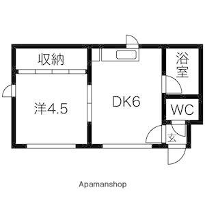 ベルハイム(1DK/3階)の間取り写真