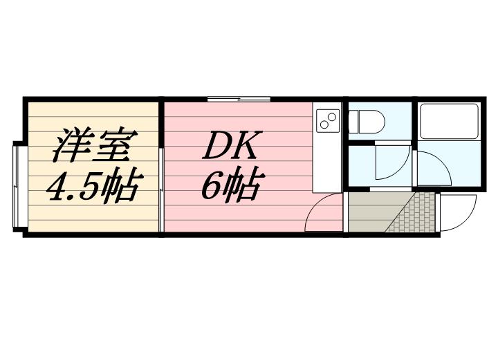 NCK平岸(1DK/3階)の間取り写真