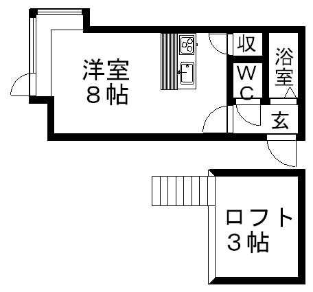 エクセレント澄川(ワンルーム/3階)の間取り写真