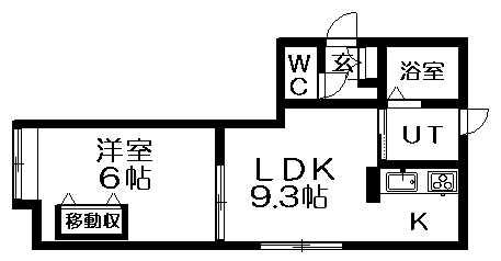 ティアラ澄川第Ⅱ(1LDK/2階)の間取り写真