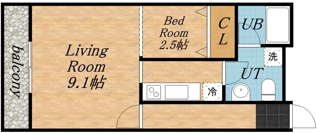 SEA GULL ♯ N208(1DK/2階)の間取り写真