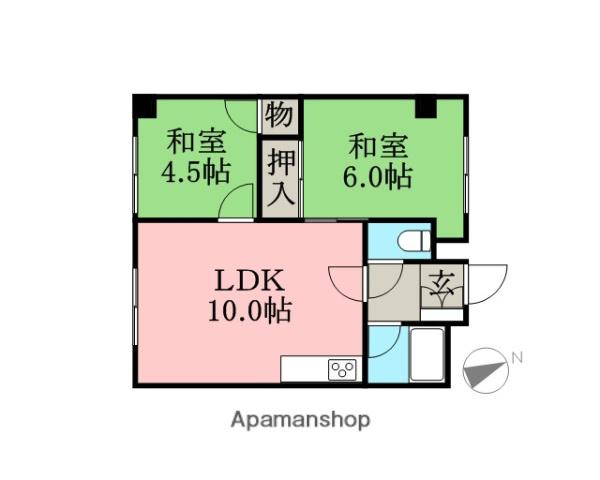 みやびビル(2LDK/3階)の間取り写真