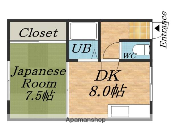 経塚ハイツ(1DK/1階)の間取り写真