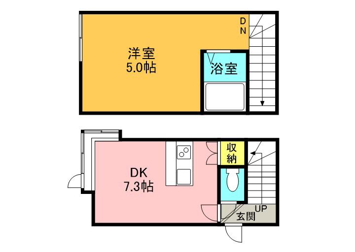 ラピス澄川(1K/2階)の間取り写真