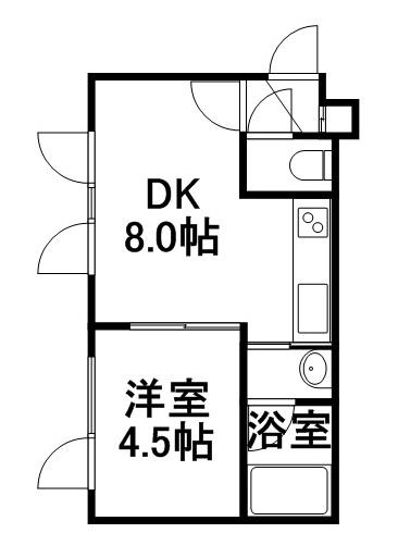 リッチタウン栄通六番館(1DK/2階)の間取り写真