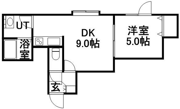 ユカタンコート(1LDK/2階)の間取り写真