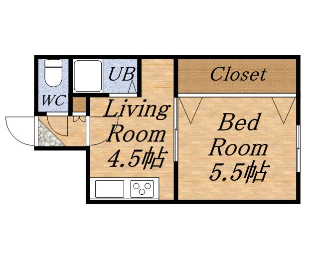 サニープレイス南郷18(1DK/4階)の間取り写真
