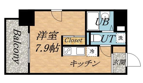 アストリア北大前(ワンルーム/4階)の間取り写真