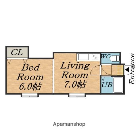 三進栄通マンション(1DK/3階)の間取り写真