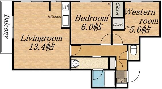 ドリームアベニュー広和NO16(2LDK/7階)の間取り写真