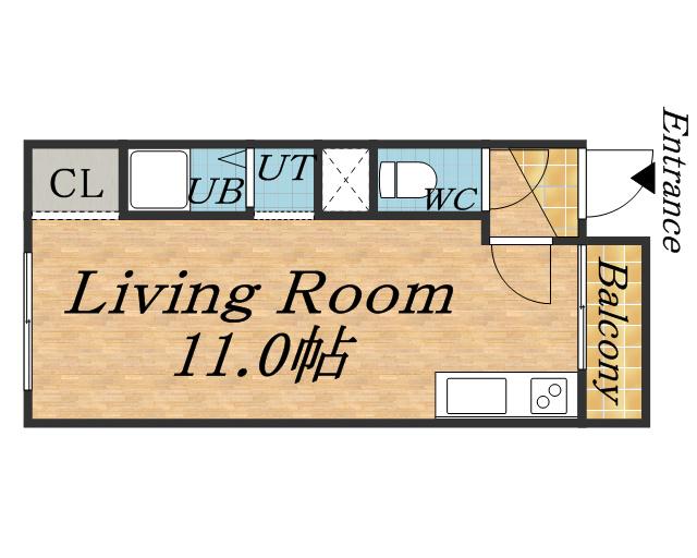 ウエル南郷(1DK/1階)の間取り写真
