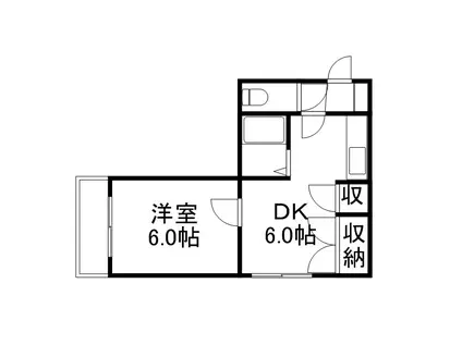 ヴェルテ月寒(1DK/4階)の間取り写真