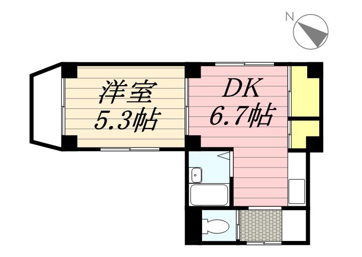 ヴェルテ月寒(1DK/3階)の間取り写真