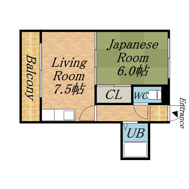 レインボーKAZU(1LDK/3階)の間取り写真