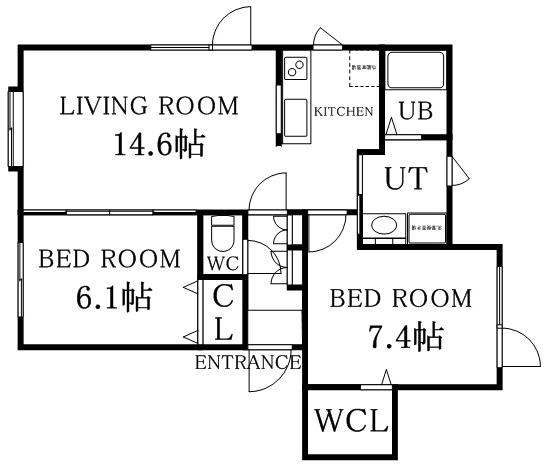 シレンハイム(2LDK/2階)の間取り写真