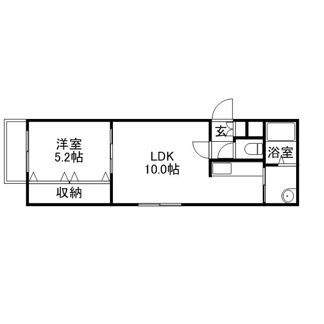 リヴウェル6-5(1LDK/2階)の間取り写真