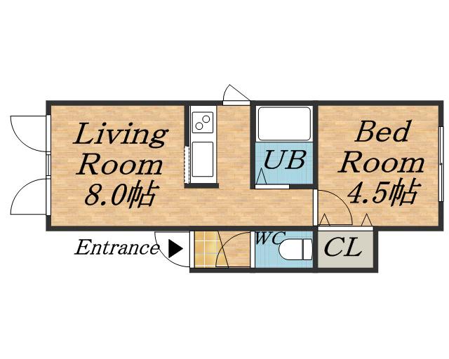 フォレスト栄弐番館(1LDK/2階)の間取り写真