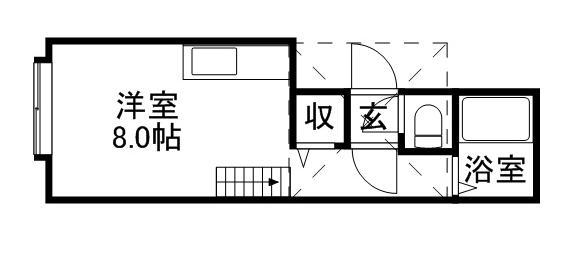 アメリカクラブ(ワンルーム/3階)の間取り写真