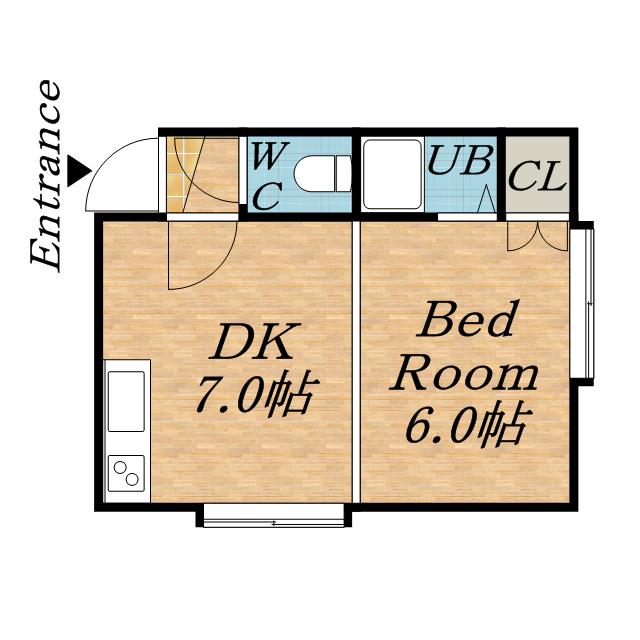 シャテロ南郷(1DK/3階)の間取り写真