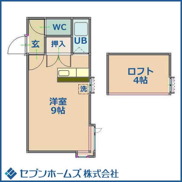 アネックスES(ワンルーム/2階)の間取り写真