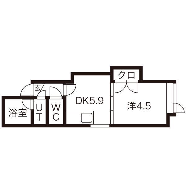 アーバンコート平岸Ⅹ(1DK/1階)の間取り写真