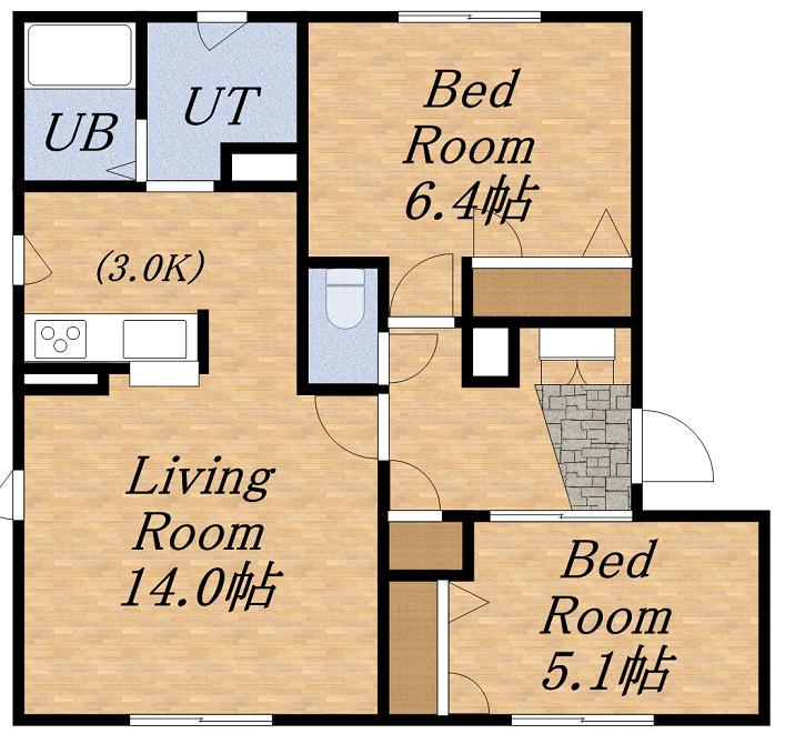 SPLAZAⅡ(2LDK/2階)の間取り写真