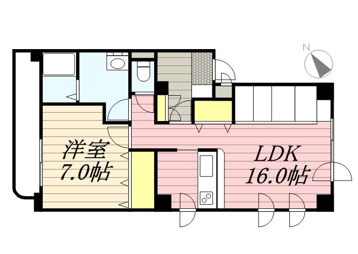 クレア東札幌(1LDK/2階)の間取り写真