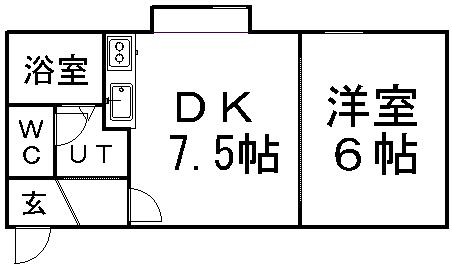 メゾン伊達(1DK/3階)の間取り写真