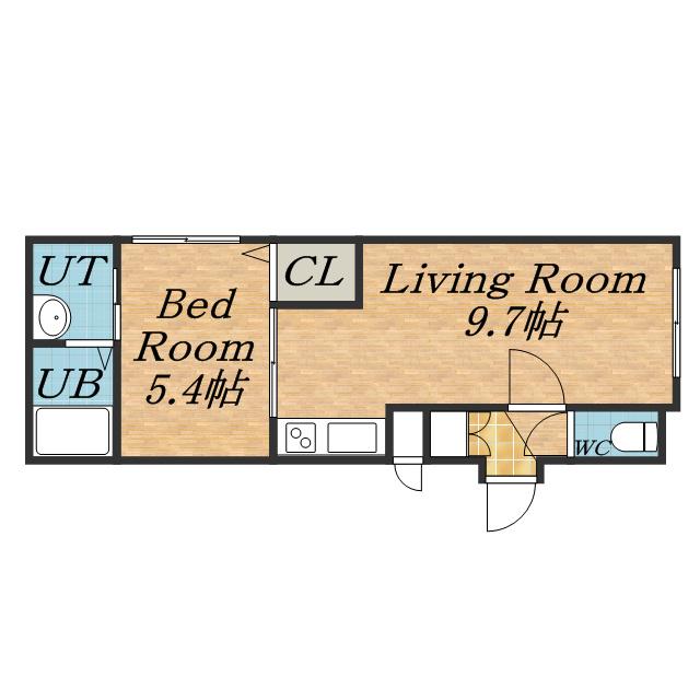 グランメール本郷通11北(1LDK/2階)の間取り写真