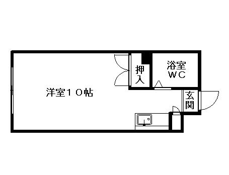 グランメール月寒(ワンルーム/1階)の間取り写真
