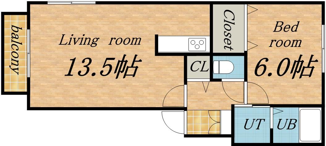 ヴィップ美園(1LDK/1階)の間取り写真