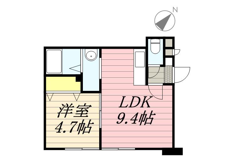 ルミエール本郷通8(1LDK/1階)の間取り写真
