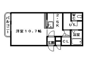 グランバリュー白石(1K/2階)の間取り写真