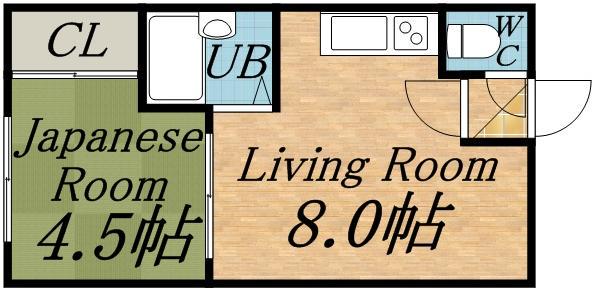 享ハイツ(1LDK/1階)の間取り写真