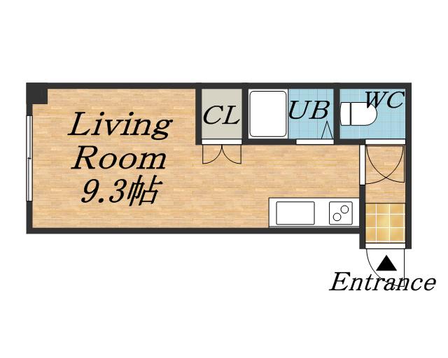 カロッツェリア菊水(ワンルーム/1階)の間取り写真