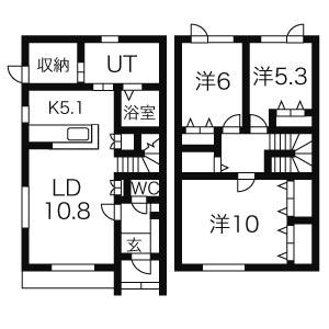 ル・メゾネット７(3LDK)の間取り写真