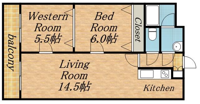 サントアリオデ平岸(2LDK/4階)の間取り写真