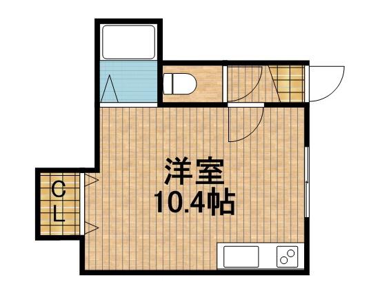 コーポ福田Ⅱ(ワンルーム/1階)の間取り写真