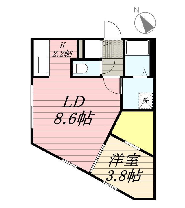 PROGRESS澄川(1LDK/2階)の間取り写真