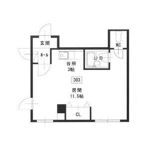 ZENビル(ワンルーム/4階)の間取り写真